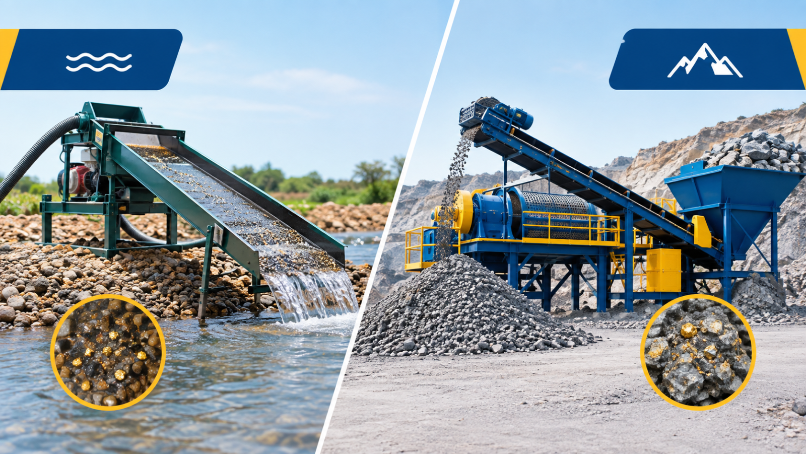 Alluvial vs hardrock gold washing systems: what actually changes